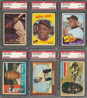 1954-1966 Topps and Bowman Willie Mays Graded Collection (9 Different)